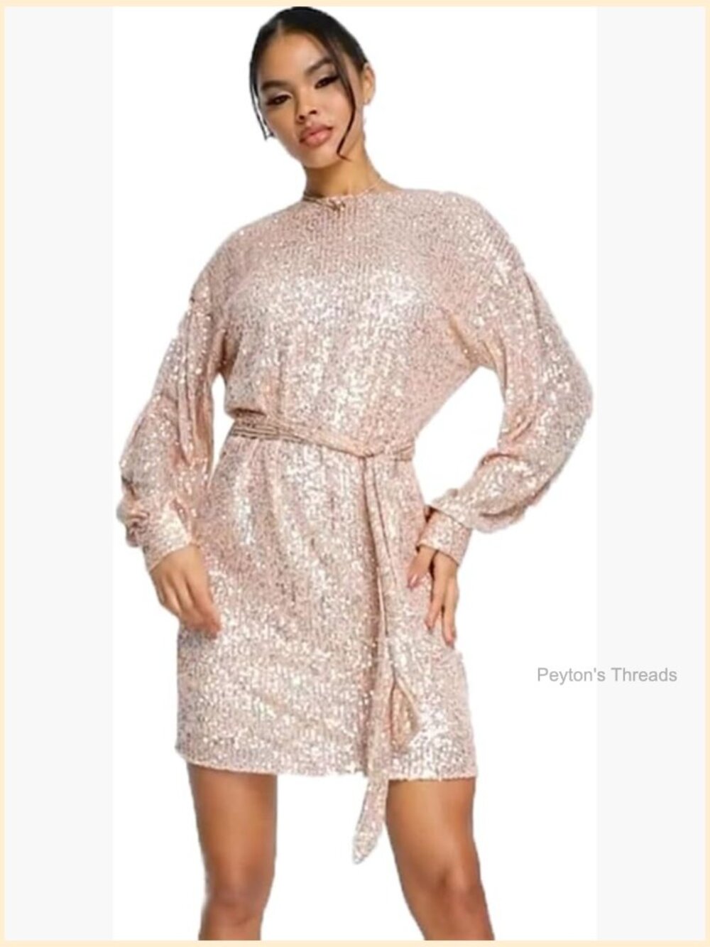 Sequin Sparkly Glitter Party Club Dress Plus Size Long Sleeve Elegant Dress